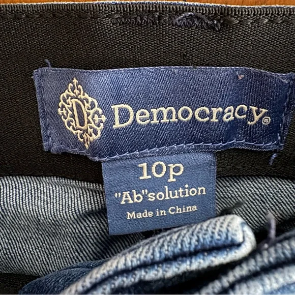 Democracy Ab Solution Blue Booty Lift Straight Leg Jeans Country Western Rodeo - Picture 14 of 14